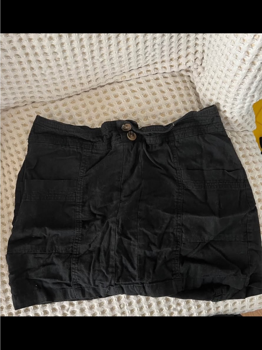 Reitmans Black Mini Skirt with Button Detail